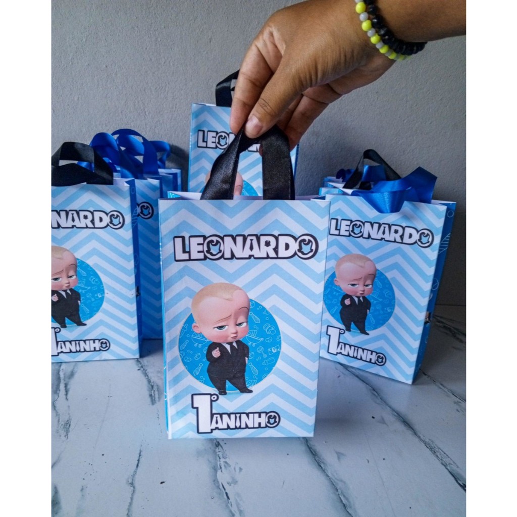 KIT 10/15/20 Sacolinhas Surpresas, Festa O Poderoso Chefinho, Lembrancinhas, Personalizadas.