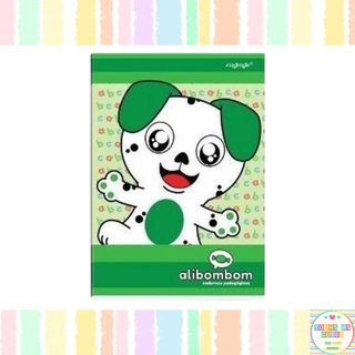 Caderno Caligrafia Alibombom CAPA FLEXÍVEL Verde Pauta Numerada 123 60 Folhas Cursiva Capa Mole