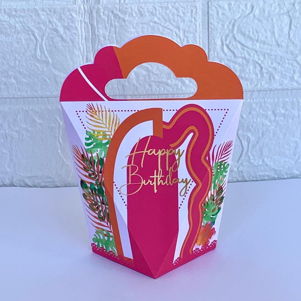 20 Caixinhas Kit Festa Rosa e Laranja PEGUE E MONTE Lembrancinhas Caixas Decoração Aniversário