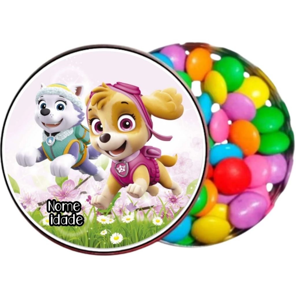 Adesivos Personalizados para latinha 5x5cm  Skye e Everest