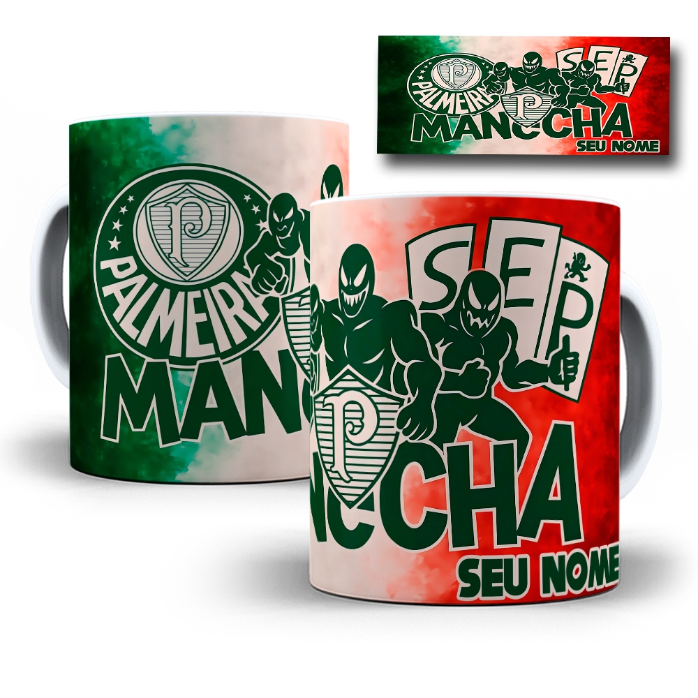 Caneca Time Palmeiras Mancha Verde Personalizada Com Nome em Oferta na Shopee
