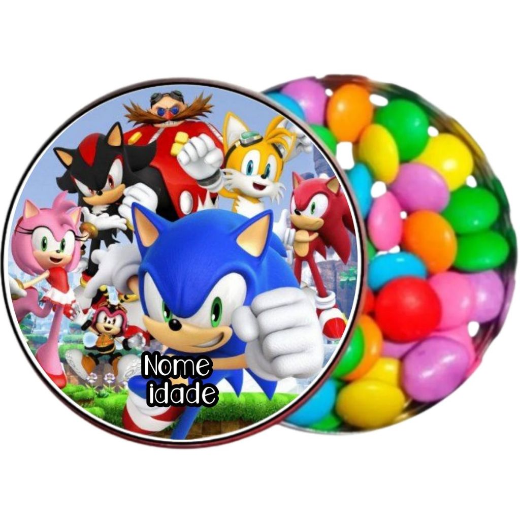 Adesivos Personalizados para latinha 5x5cm  Sonic 2