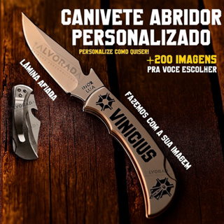 Canivete com Nome Personalizado com Abridor de garrafas na Lâmina em Oferta na Shopee