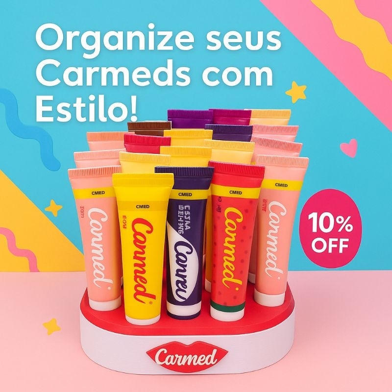 Porta Carmeds 3D para 23 Hidratantes Labiais | Organizador de Lip Balm, Carmex e Skincare ...