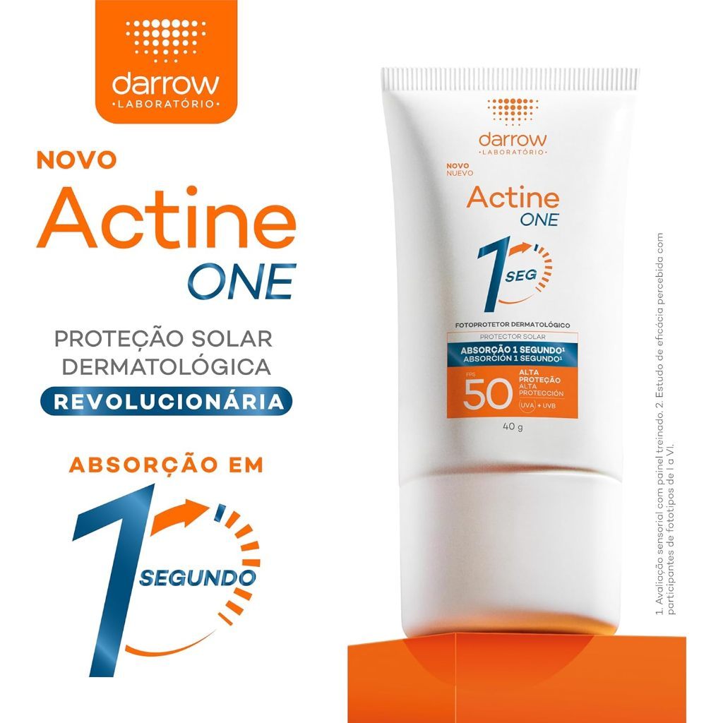 Darrow Protetor Solar Facial Actine One FPS50 sem cor - 40G