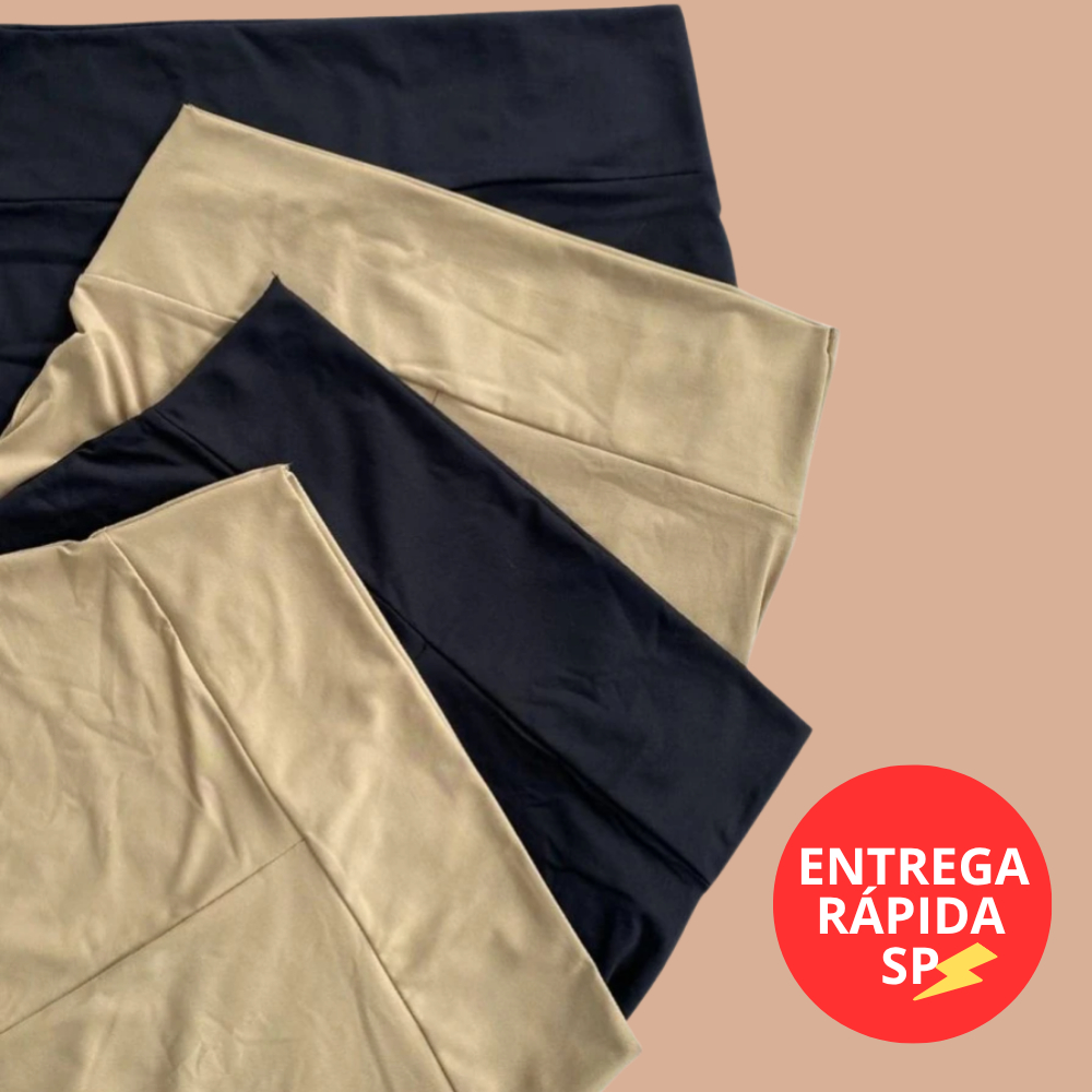 Bermuda Segunda Pele Feminina, Não Marca Sob Roupas, Cós Alto, Ajuste fino, Preto, Nude, P M G GG — imagem 2 de 2