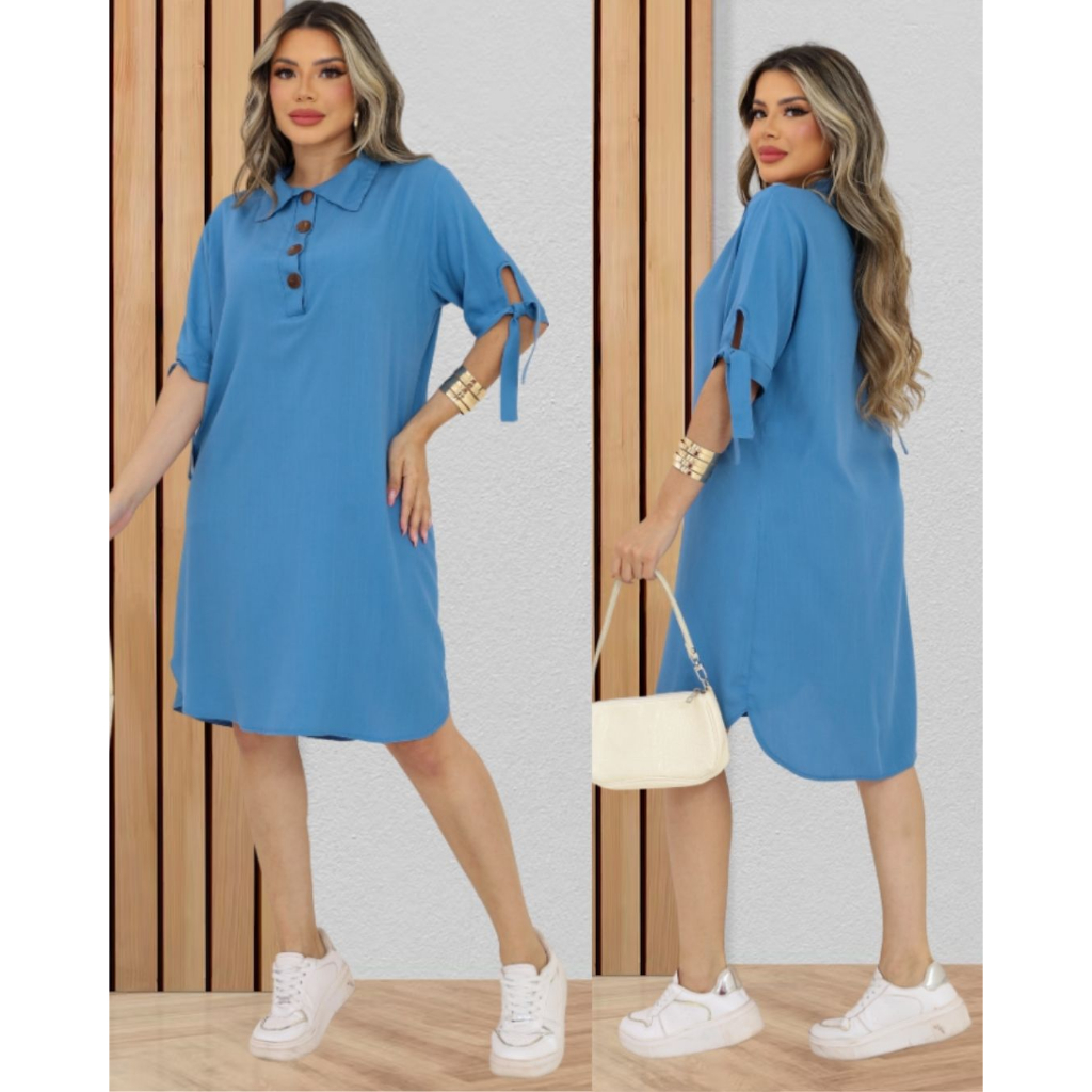 Vestido Luxo Camisão Chemise de Viscolinho Moda Blogueira Pronta Entrega em Oferta na Shopee