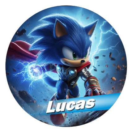 Adesivo Redondo I Sonic Thor Marvel I 1x1 metro