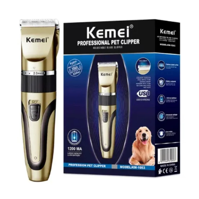 Maquina Tosa Higiênica Sem Fio Km-1053 Para Cães E Gatos - Kemei
