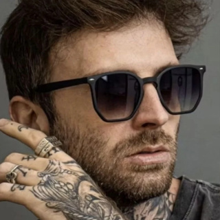 Óculos Grande de Sol Unissex Hexagonalem Acetato Lentes Proteção UV400 Oferta Top Tendencia Oculos Masculino Para Praia em Oferta na Shopee