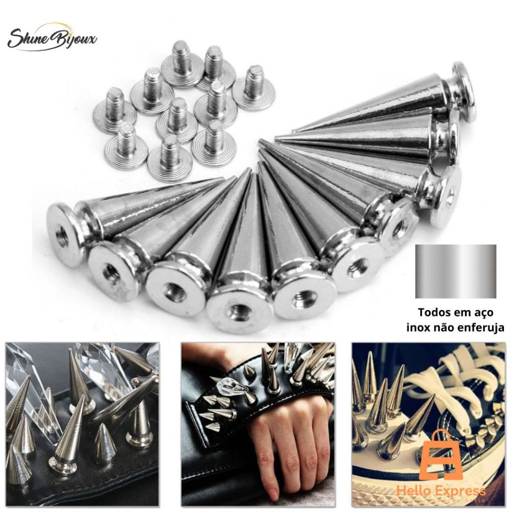 Spikes Parafusáveis para customizar Hard para couro coleiras capacetes jaquetas