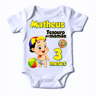 Body bebe personalizado Tesouro da mamãe e do papau kiko tematico com nome e mes tema chaves em Oferta na Shopee