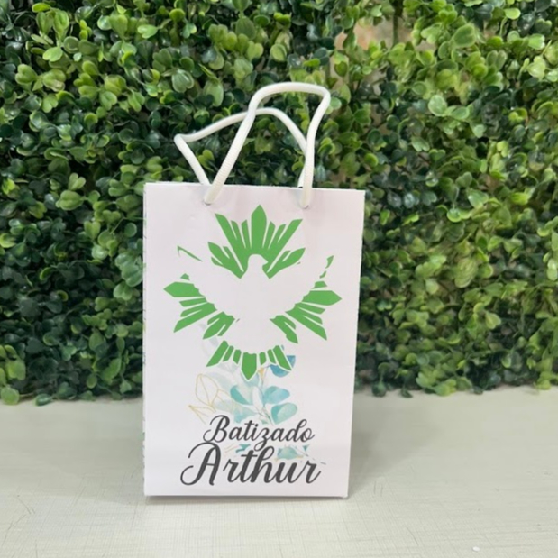 Sacolinha Batizado Verde - Eucaristia - PEGUE E MONTE - Personalizados - Lembrancinhas - kit festa