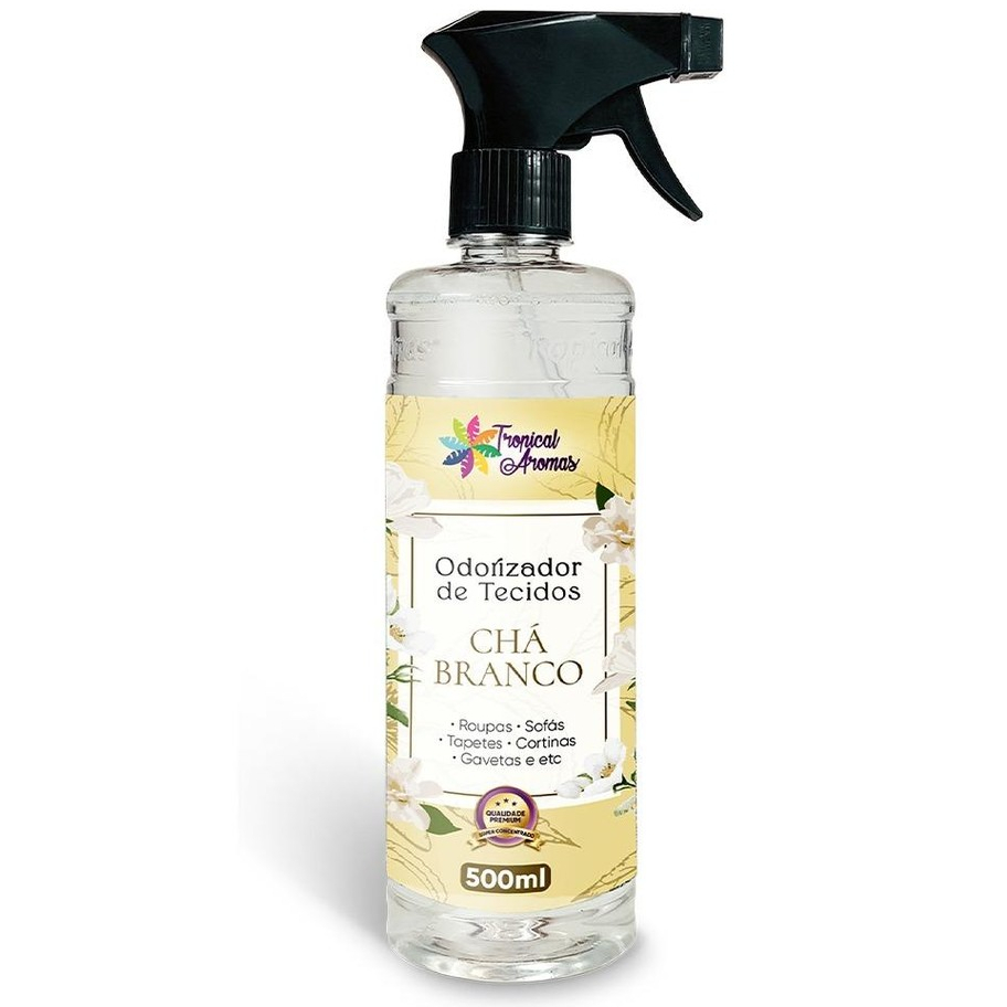 Spray Perfumado Odorizador de Tecidos Chá Branco 500ml Tropical Aromas