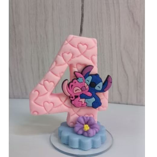 vela de aniversário Lilo&Stitch com aplique emborracho|decoração de festa|vela lilo sittch em Oferta na Shopee