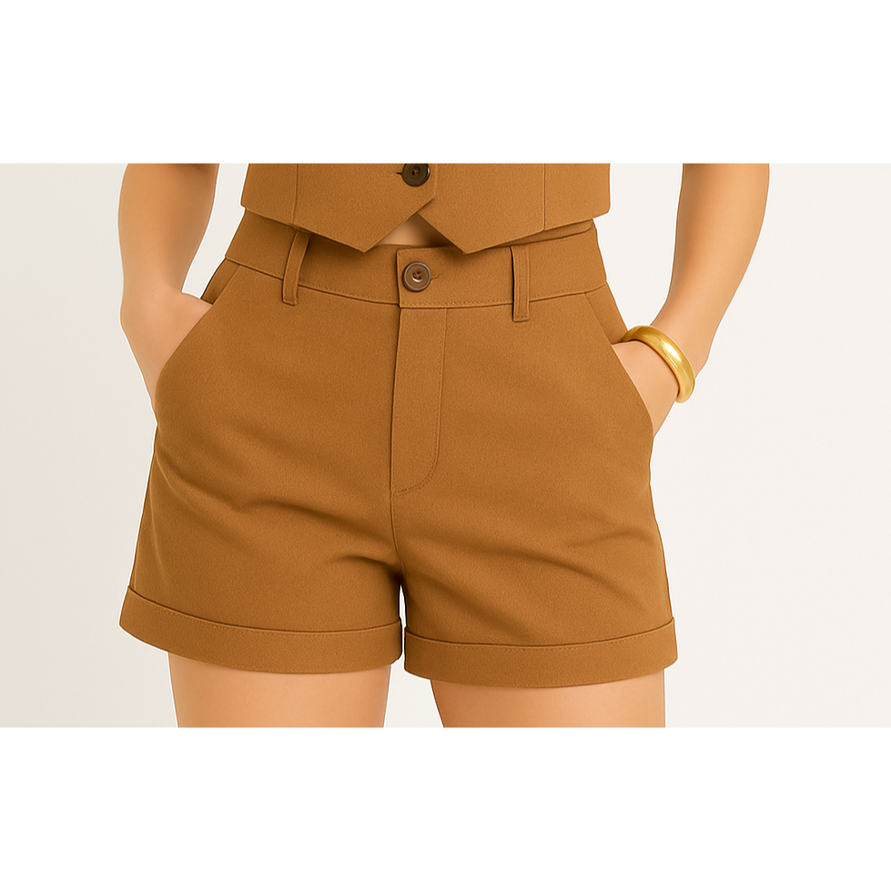 Short Alfaiataria Feminino Elegante 2 Bolso e Zíper Moda Blogueira em Oferta na Shopee