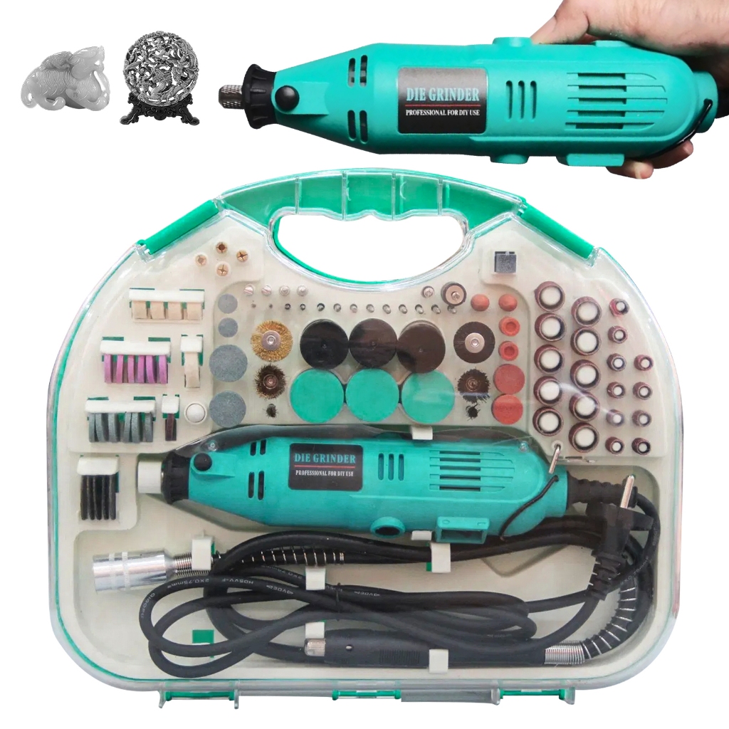 130W Mini Grinder Pro 210pcs Kit, 8000-32000RPM, Multi-Tool for Wood/Metal, with Case & Flex Shaft – Nakasaki