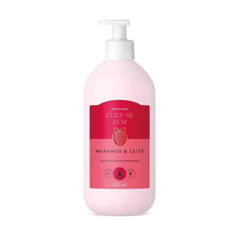 Body Splash Desodorante Colônia e a Loção Cuide-se Bem Morango e Leite