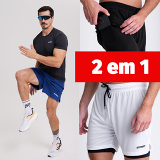 Kit 3 Bermuda Academia Masculina Bolso Lateral Academia Shorts Compressão com Bolso Extra 2 em1 em Oferta na Shopee