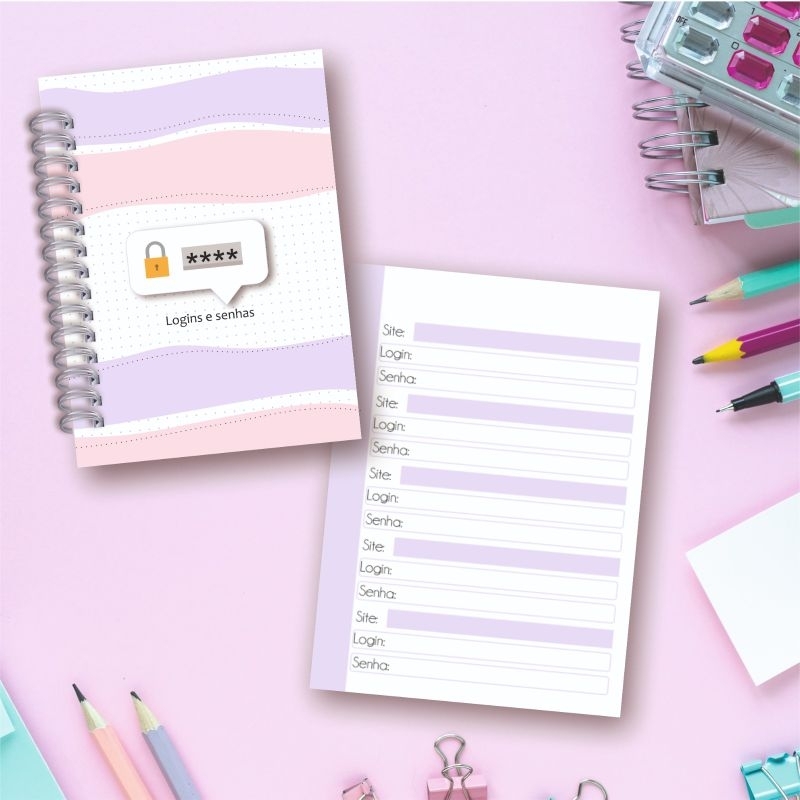caderno Para Anotações de Login e Senhas