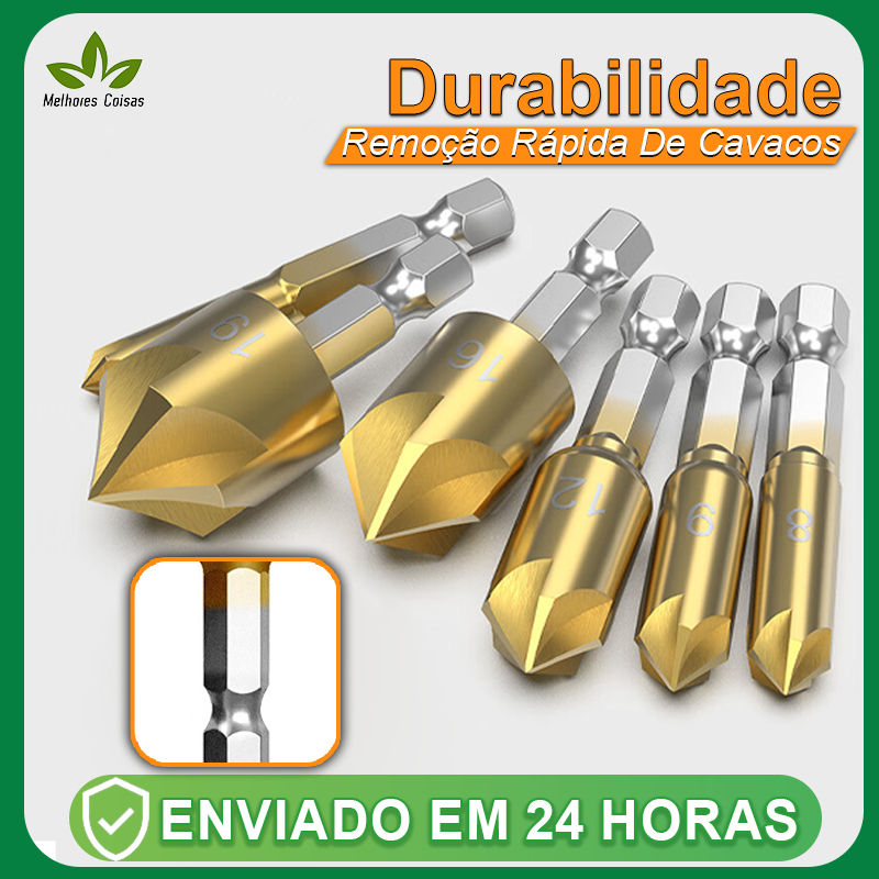 Brocas Escareadoras  6-19m Chanfrar Madeira Aluminio em Oferta na Shopee