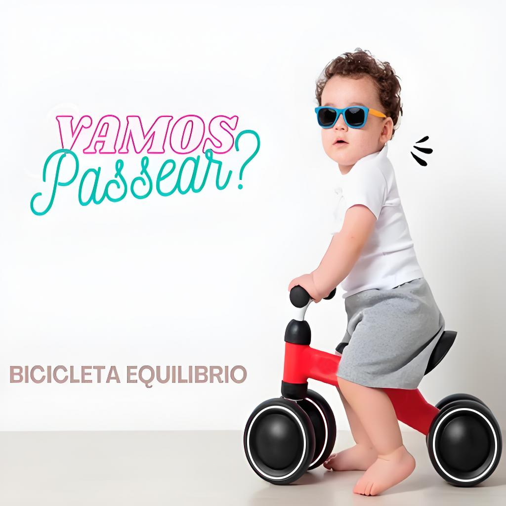 Bicicleta de Equilibrio Sem Pedal para Bebes Menino Brinquedo Infantil Aprendizado Seguro e Divertido -P14