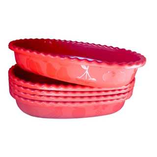 kit com 3  Saladeira Grandes Fruteira Multiuso Tigela Pote Vasilha Plástica 3 Litros Vermelha