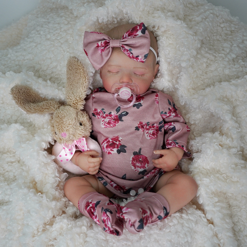 Brastoy Bebê Reborn Boneca Silicone 48cm Menina Realista Adormecido - Mom & Baby
