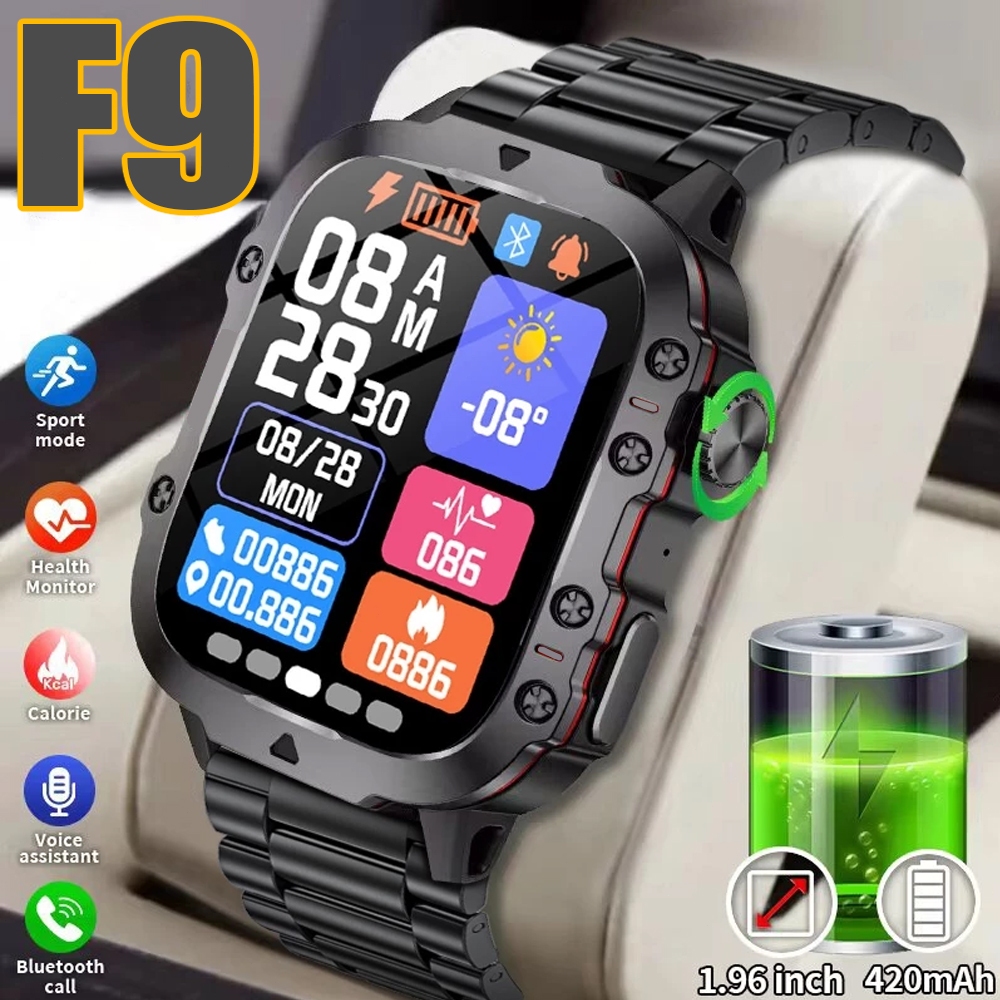 2025 Relógio inteligente esportivo masculino F9 original com bateria grande e frequência cardíaca em Oferta na Shopee