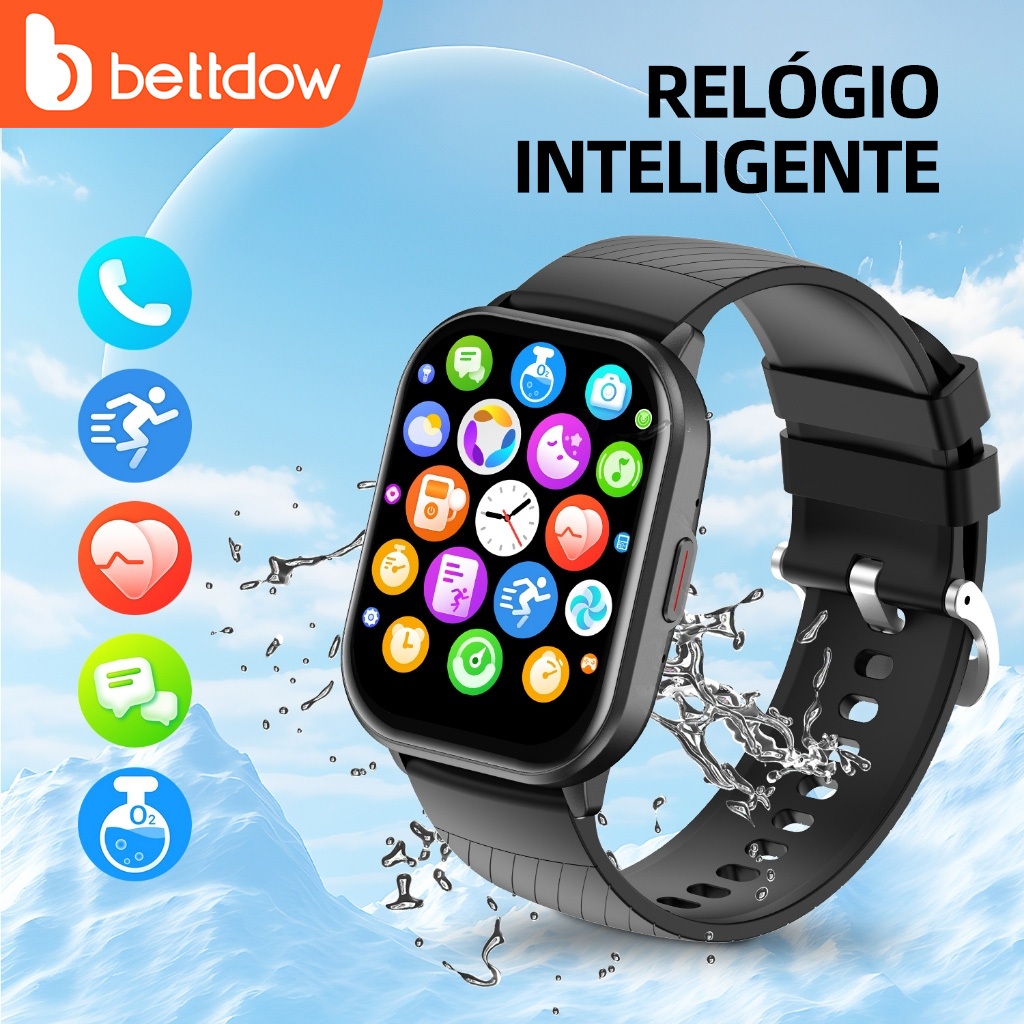 BETTDOW Relógio inteligente  Tela cheia Rastreador de fitness sensível ao toque IP68 À prova d'água Suporta dados GPS do em Oferta na Shopee
