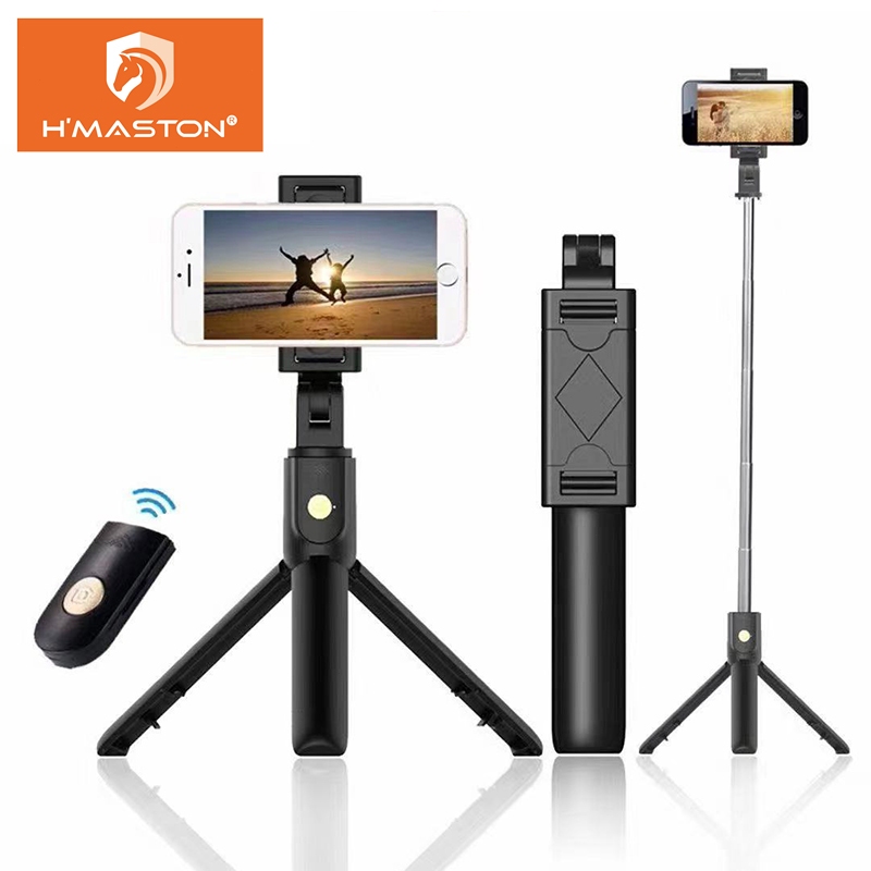 Electro Nest Bastão Pau de Selfie Tripé Retrátil Controle Bluetooth Celular Portátil ZP-20