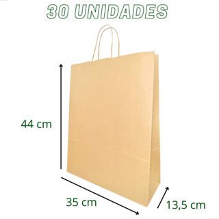 Sacola Papel Kraft Grande Gg Reforçada 35x44x13,5 Cm - 30 Un em Oferta na Shopee