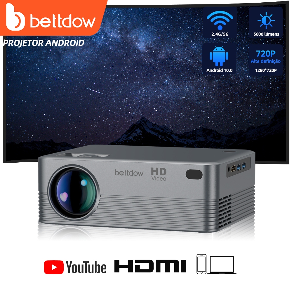 Bettdow projetor completo hd 1080p 4k wifi mini led portátil 2.4g 5g para android ios smartphone vídeo escritório em - Home Appliances