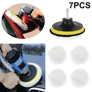 7 Peças Kit Boina Polimento Automotivo Espuma e Lã 3 Polegadas para Furadeira e Parafusadeira