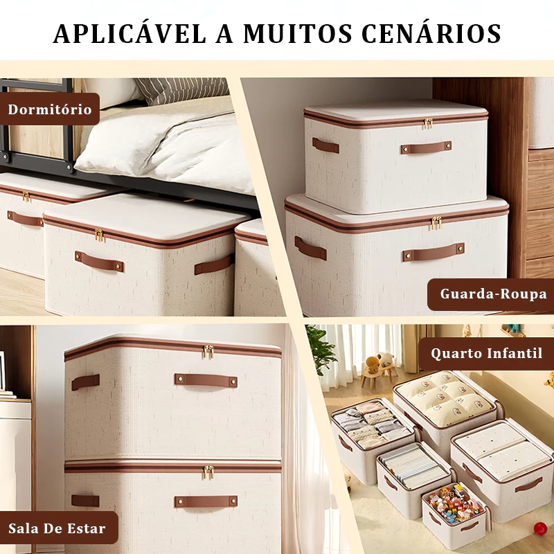 Caixa de Armazenamento de Tecido Dobrável com Cremalheira para Roupas — foto 5
