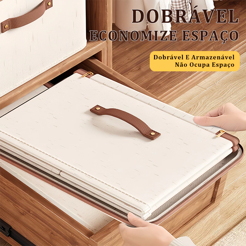 Caixa de Armazenamento de Tecido Dobrável com Cremalheira para Roupas — foto 4