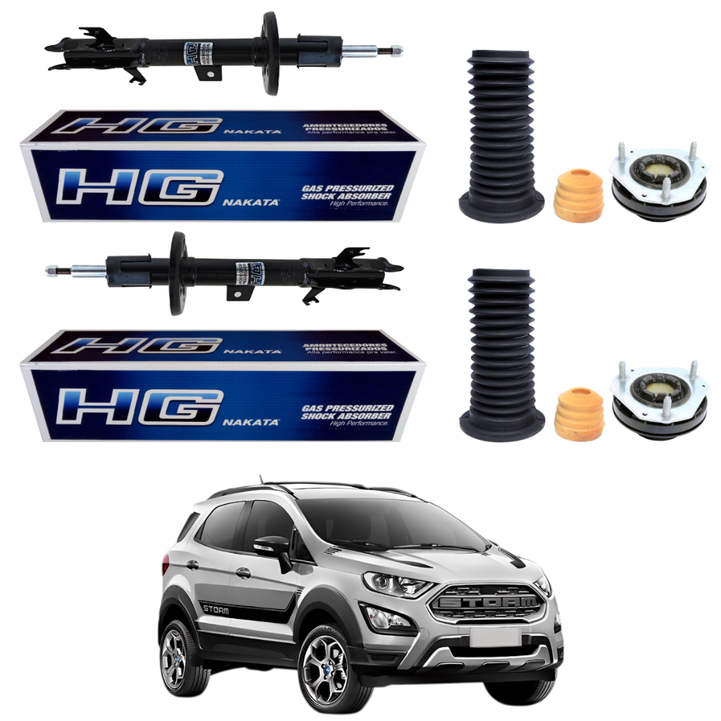 PAR AMORTECEDOR DIANTEIRO ECOSPORT 4X4 2013 A 2020 ORIGINAL NAKATA + KITS