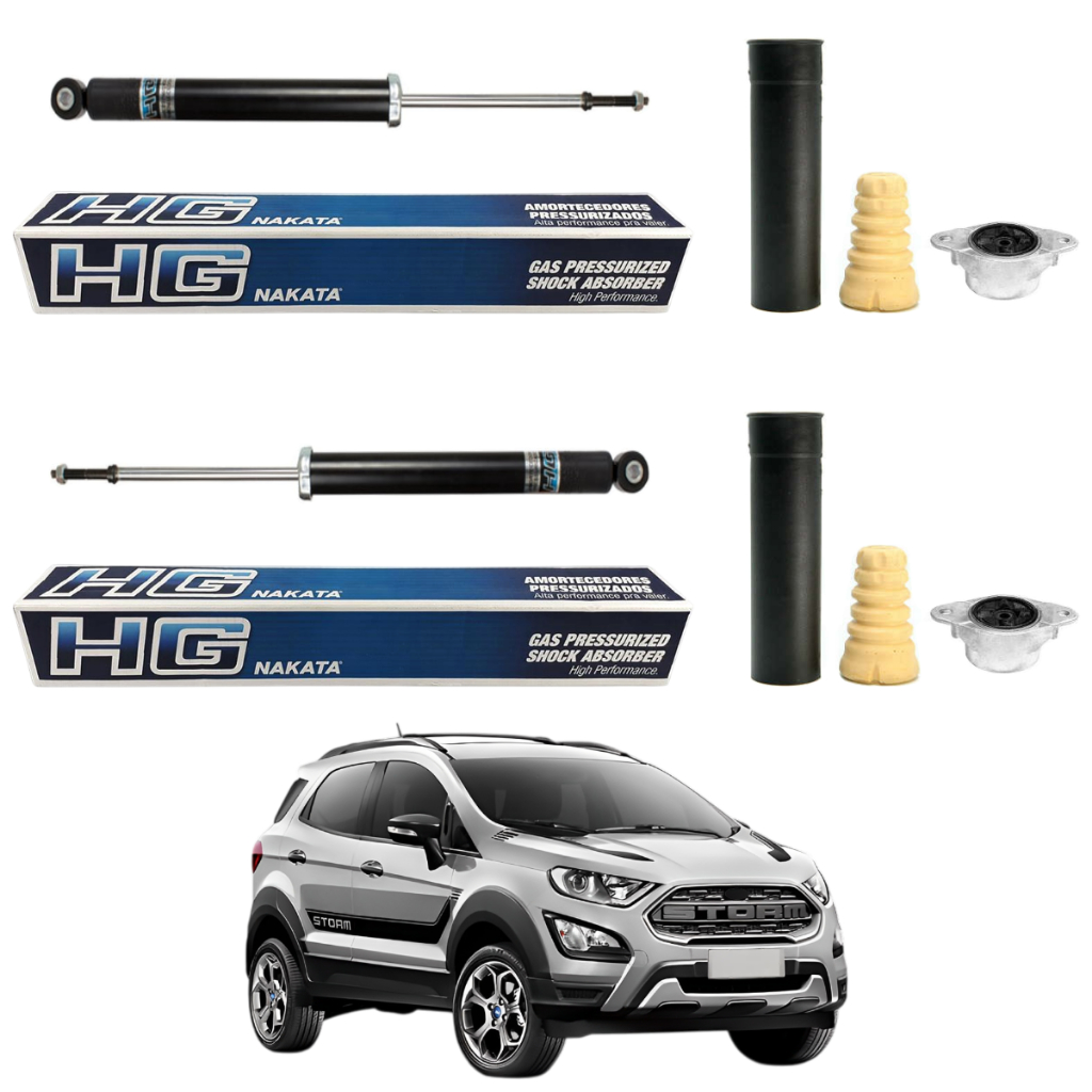 PAR AMORTECEDOR TRASEIRO ECOSPORT 4X4 2013 A 2020 ORIGINAL NAKATA + KITS