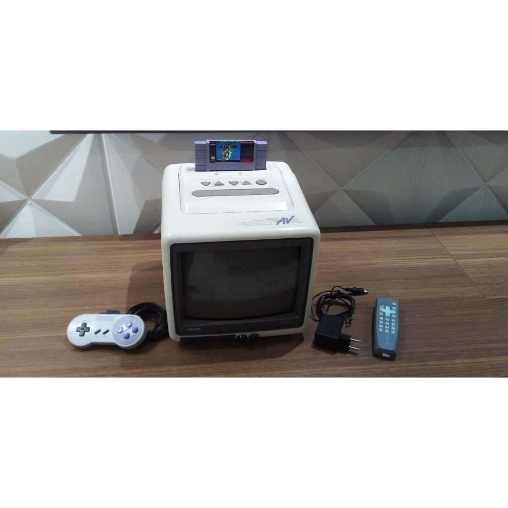 Tv 10 polegadas Semp Toshiba modelo AV original com Super Nintendo Embutido