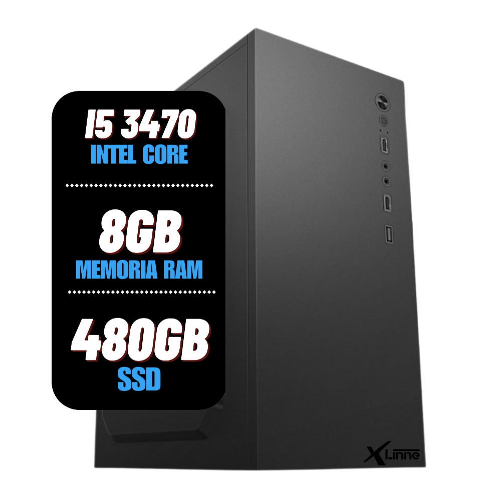 PC CPU XLinne Intel Core i5 3º, 8GB Ddr3 de Memoria ram, SSD 480GB