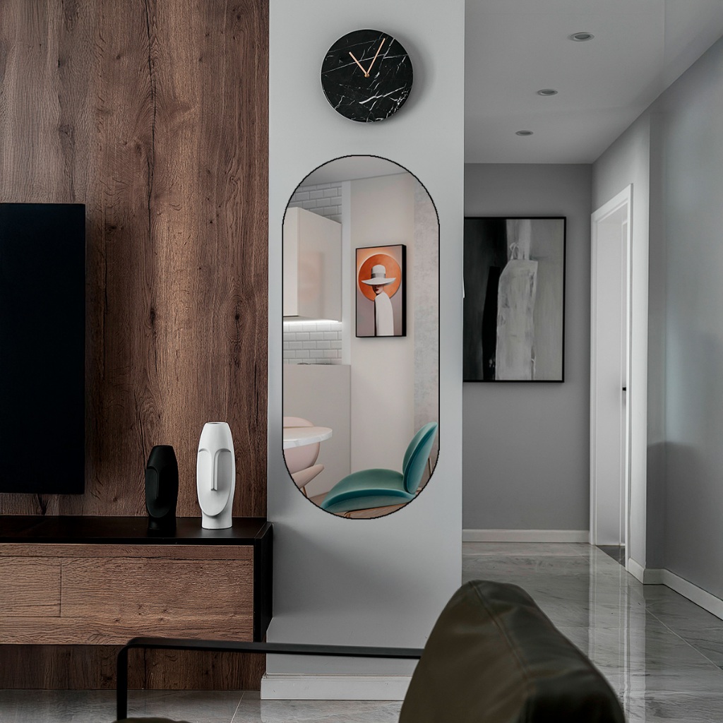 Espelho Decorativo Pilula 110x50cm de Parede e Bancada Maquiagem Pinterest Blogueiras Grande Corpo