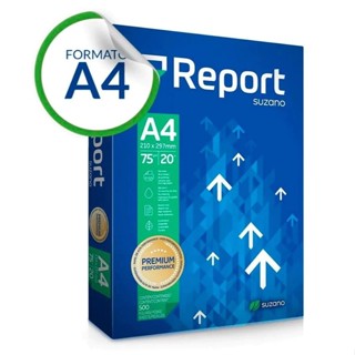 Papel Sulfite A4 75g Report Kit Resma de Papel 500 Folhas Branca Papel Sulfite Branco A4 para Impressora Impressão Copia em Oferta na Shopee