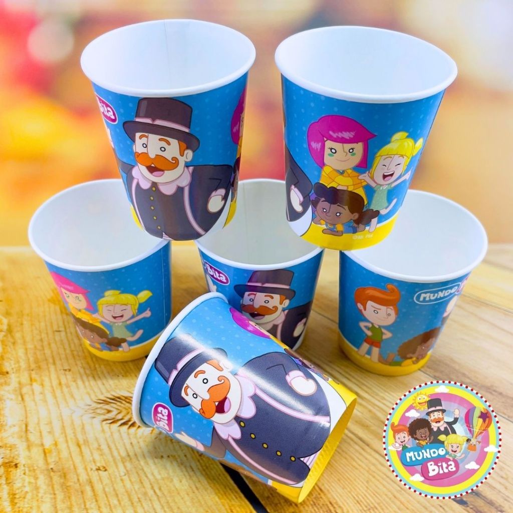 8 COPO PAPEL FESTA MUNDO BITA 200ML FESTCOLOR