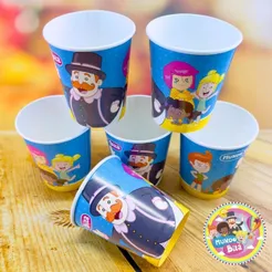 8~40 COPO PAPEL FESTA MUNDO BITA 200ML FESTCOLOR (CHOCO)