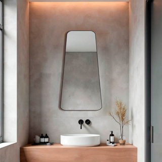 Espelho Grande Orgânico Pinterest 60x110 Lapidado Decorativo Quarto Sala Lavabo Banheiro c/ Suporte em Oferta na Shopee