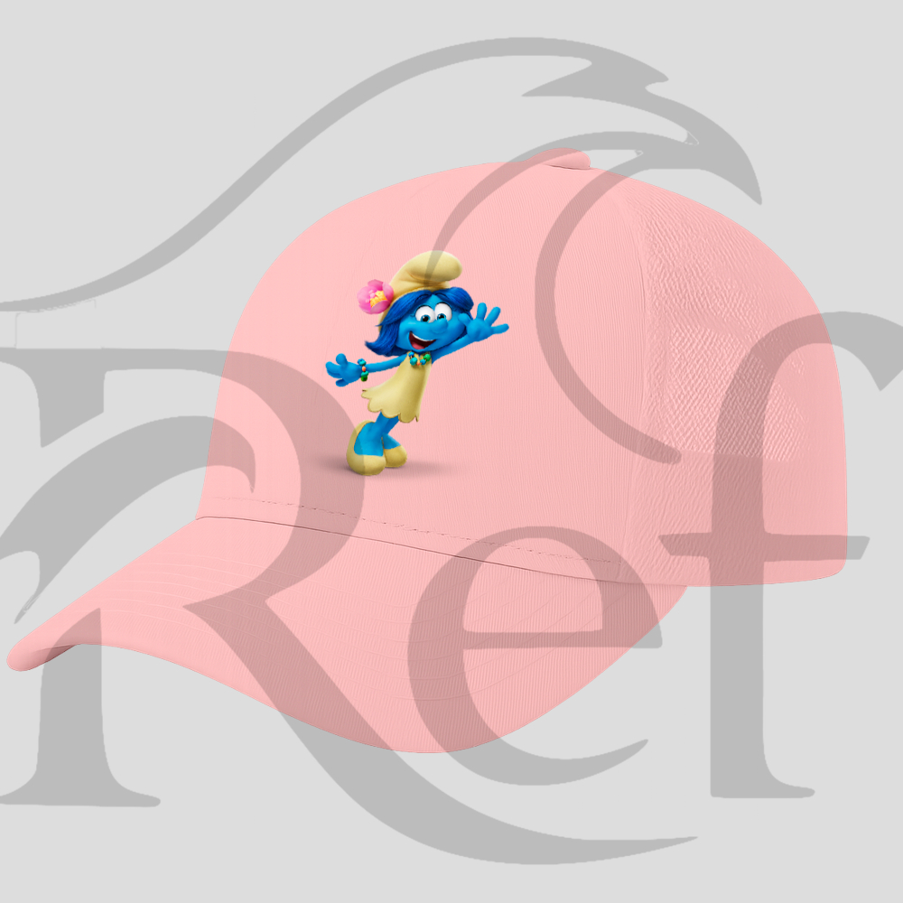 Boné Trucker Smurf Flor Telinha Com Aba Curvada Unissex Com Ajustador