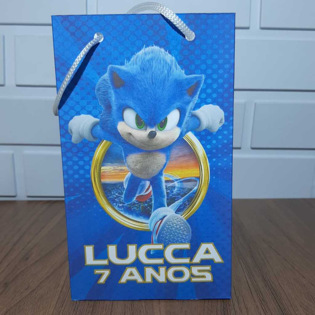 Sacolinha Personalizada Sonic Aniversário Infantil Mimos e Lembrancinhas para Festa KIT PEGUE E MONTE em Oferta na Shopee