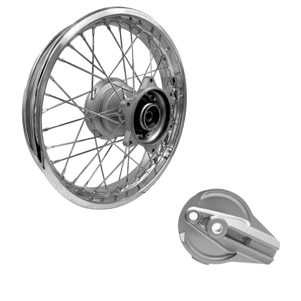 Roda Traseira Completa Tambor Crf 230 Todas Aro 18 Raios 4mm C/ Espelho Traseiro