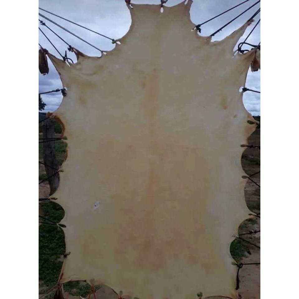 Couro Cru Carneiro Cabrito Pergaminho Lonca Tamanho M - 0,90 x 0,50