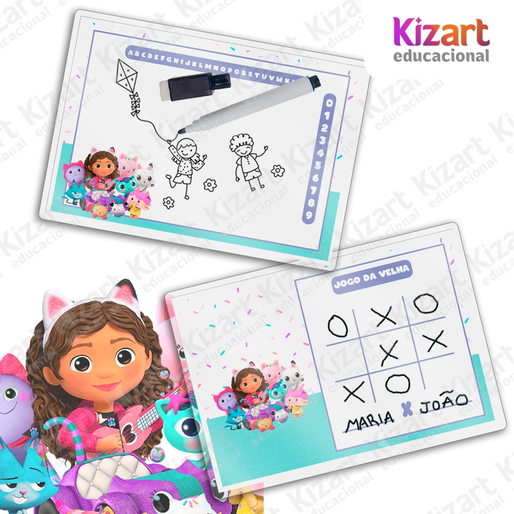 Lousa Mágica + Caneta Com Apagador Lembrancinha Festa Infantil Tema A Casa Mágica Da Gabby em Oferta na Shopee